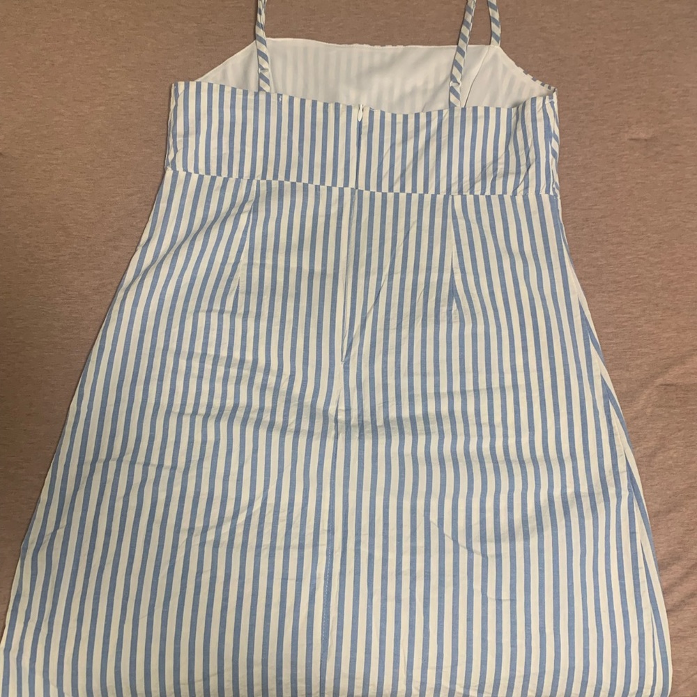 Kendall and Kylie Blue and White Stripe Mini Dress - Picture 2 of 3